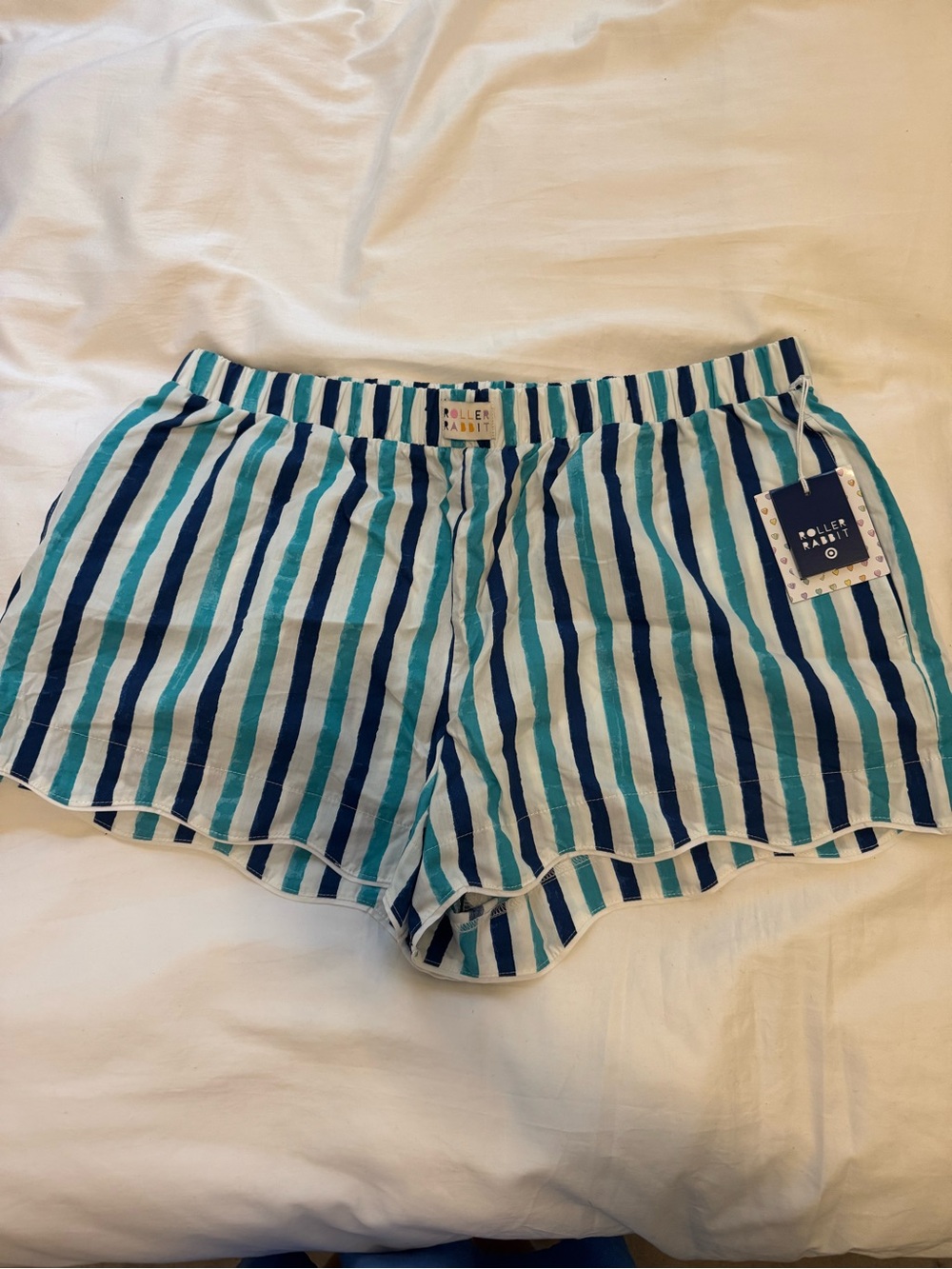 Roller Rabbit x Target Teal & Navy Striped Women's Shorts